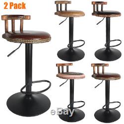 Pair Rustic Industrial Vintage Retro Breakfast Bar Stool Kitchen Counter Chairs