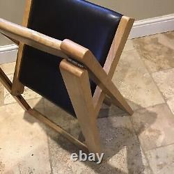 Pair Vintage Folding Kitchen Chair Vinyl Seat Beech Wood Retro 60s Mid-Century