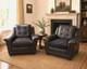 Pair Vintage Retro Armchairs Black Button Back Club Lounge Chairs Mid Century