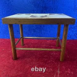 Pair of Fab Vintage Retro Handmade Small Side Table Plant Stand Tiled Top