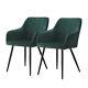 Pair Of Green Velvet Dining Chairs Armchairs Office Chair Kitchen Restaurant