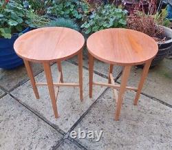 Pair of Vintage Foldable Round Table Small Plant Stand Paul Hundevad Style