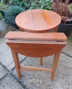 Pair of Vintage Foldable Round Table Small Plant Stand Paul Hundevad Style