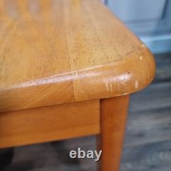 Pair x2 Vintage Solid Beech Wood Retro Kitchen Chairs Country Upcycle