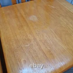 Pair x2 Vintage Solid Beech Wood Retro Kitchen Chairs Country Upcycle