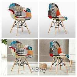 Patchwork Eiffel Armchair TUB & Tulip Dining Chair Retro Vintage Scandinavian