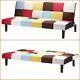 Patchwork Sofa Bed Nordic Style Vintage Retro Couch Home Office Recliner Settee