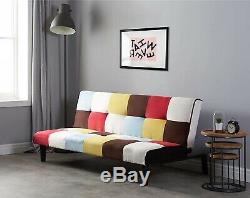 Patchwork Sofa Bed Nordic Style Vintage Retro Couch Home Office Recliner Settee