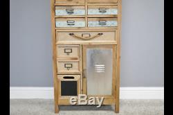 Patterned Vintage Retro Wooden Tall Chest Drawers Storage Cabinet (dx3552)