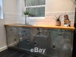 Paul Metalcraft 1950s vintage kitchen unit / retro metal cupboards and drawers