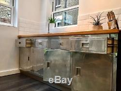 Paul Metalcraft 1950s vintage kitchen unit / retro metal cupboards and drawers