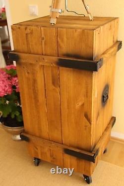 Perch Rank Cabinet Vintage Shabby Chic Style Wooden Box Cargo Box Chest Brown