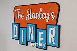 Personalised 50's style American diner sign Personalised retro kitchen sign