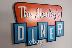Personalised 50's style American diner sign Personalised retro kitchen sign
