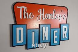Personalised 50's style American diner sign Personalised retro kitchen sign