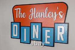 Personalised 50's style American diner sign Personalised retro kitchen sign