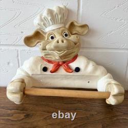 Peter Mook Pig Chef Kitchen Roll Holder Retro Kitsch Kitchen Wall Decor