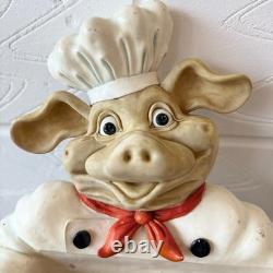 Peter Mook Pig Chef Kitchen Roll Holder Retro Kitsch Kitchen Wall Decor