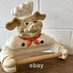Peter Mook Pig Chef Kitchen Roll Holder Retro Kitsch Kitchen Wall Decor