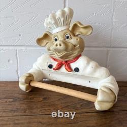 Peter Mook Pig Chef Kitchen Roll Holder Retro Kitsch Kitchen Wall Decor