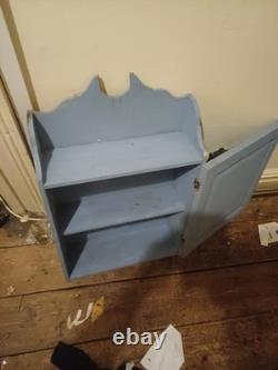 Pine Wooden Painted Bathroom, kitchen Wall Cupboard, Cabinet, Vintage grey