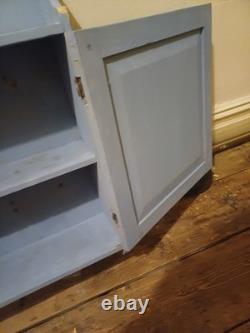 Pine Wooden Painted Bathroom, kitchen Wall Cupboard, Cabinet, Vintage grey