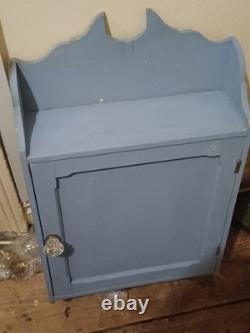 Pine Wooden Painted Bathroom, kitchen Wall Cupboard, Cabinet, Vintage grey