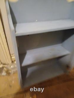 Pine Wooden Painted Bathroom, kitchen Wall Cupboard, Cabinet, Vintage grey