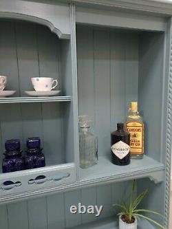 Pine vintage kitchen farmhouse blue dresser cabinet storage shelf sideboard