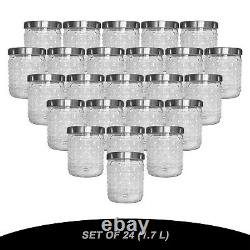 Plastic Storage Jars Silver Lid Screw Top Clear Food Containers Pots Canisters