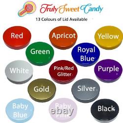 Plastic Sweet Jars Storage Tubs Retro Candy Buffet Coloured Lids SLIGHT SECONDS