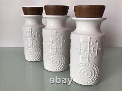Portmeirion Pottery Susan Williams-Ellis Totem Kitchen Storage Jars White 1960s