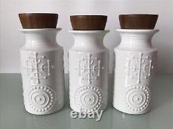 Portmeirion Pottery Susan Williams-Ellis Totem Kitchen Storage Jars White 1960s
