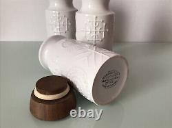Portmeirion Pottery Susan Williams-Ellis Totem Kitchen Storage Jars White 1960s