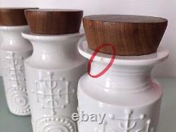 Portmeirion Pottery Susan Williams-Ellis Totem Kitchen Storage Jars White 1960s