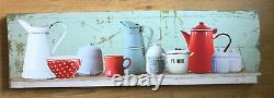 Pots & Jugs Collage Art Work Canvas Print Kitchen Dining Room Kitsch Vintagex