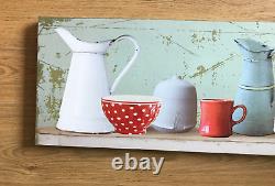 Pots & Jugs Collage Art Work Canvas Print Kitchen Dining Room Kitsch Vintagex