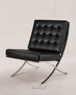 Premium Barcelona Chair Black Mies Van Der Rohe Replica Synthetic Leather chair