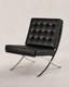 Premium Barcelona Chair Black Mies Van Der Rohe Replica Synthetic Leather Chair