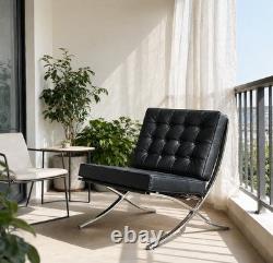 Premium Barcelona Chair Black Mies Van Der Rohe Replica Synthetic Leather chair