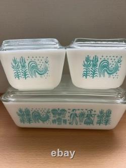 Pyrex Vintage Butterprint Refrigerator Set 4 Pieces, Retro Kitchen Storage