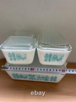 Pyrex Vintage Butterprint Refrigerator Set 4 Pieces, Retro Kitchen Storage