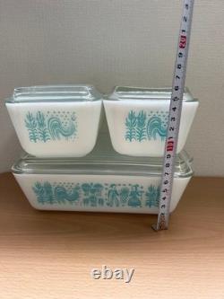 Pyrex Vintage Butterprint Refrigerator Set 4 Pieces, Retro Kitchen Storage