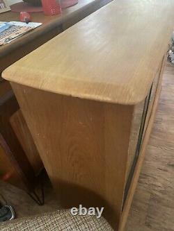 Quality Large Vintage / Retro Light Oak Priory Bookcase / Display / Cupboard