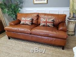 Quality Tan Leather Contemporary Style Sofa Courier Available