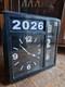 Quartz Flip Clock Calendar Black White Retro Time/date/day Rare Fully Working