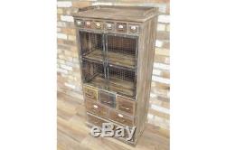 Quirky Tall Wood Multi Drawer Cabinet / Chest Vintage Look / Rustic Storage