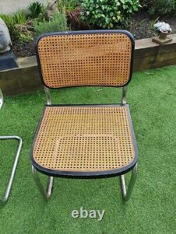 RARE 2 X Vintage Retro Marcel Breuer Cesca Style Chair Wicker & Metal Chairs