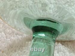 RARE 4 Crowing Cockerel Cocktail Sherry Martini Glasses Green Stemmed Hand Made