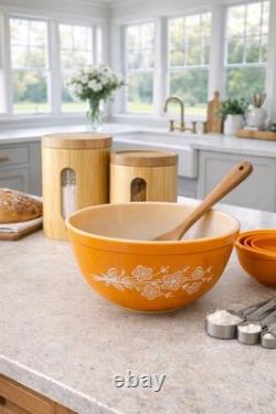 RARE MCM Vintage Canister SET OF 2 RETRO Kitchen OR Spa Bath BAMBOO Vessel Stora